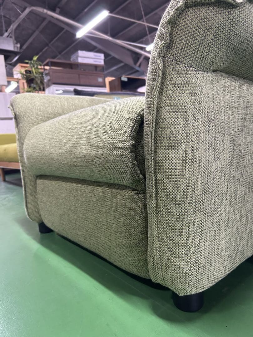 電動リクライニングソファ　グリーン　1人掛け