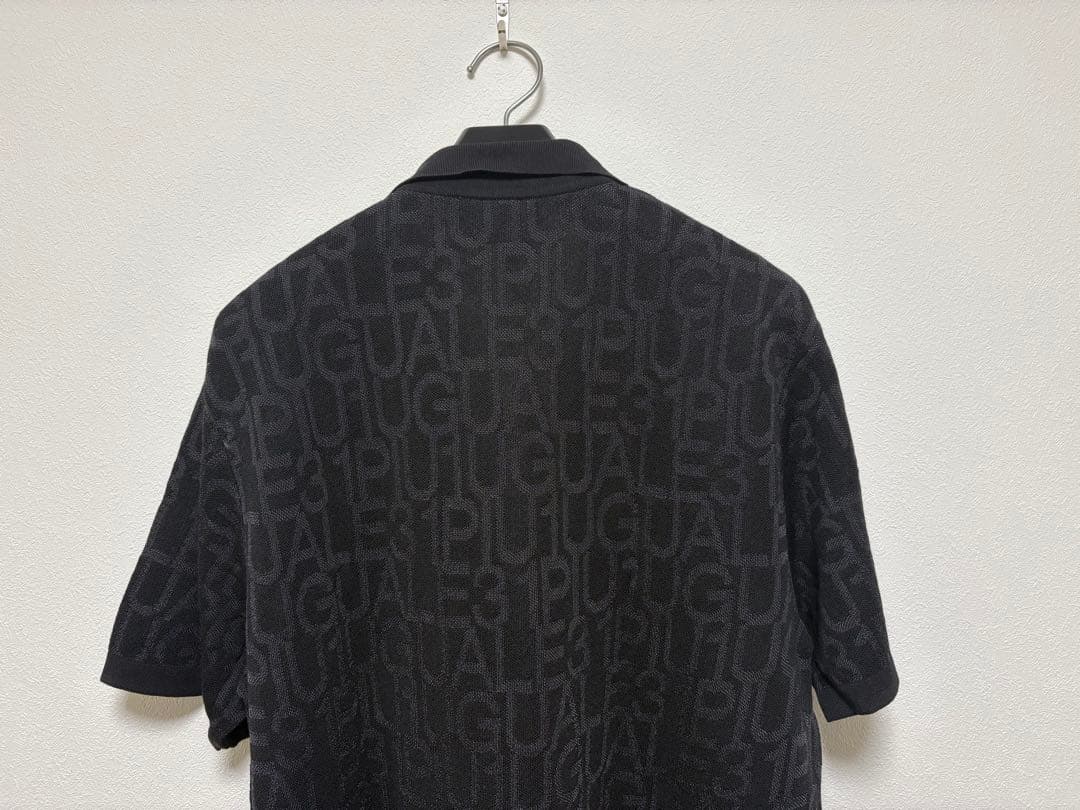 新品1PIU1UGUALE3 GOLF定4.7万円24SS半袖ニットポロシャツ黒