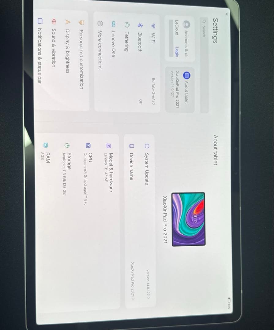 Androidタブレット本体 Lenovo Xiaoxin Pad pro 2021