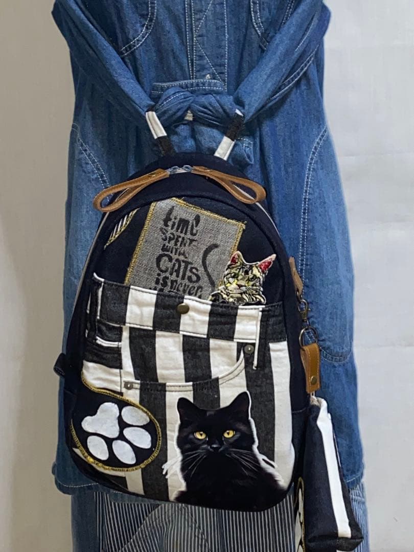 しいねちゃんページ　黒ネコ☆リュック対応☆ワンショルダーバッグ