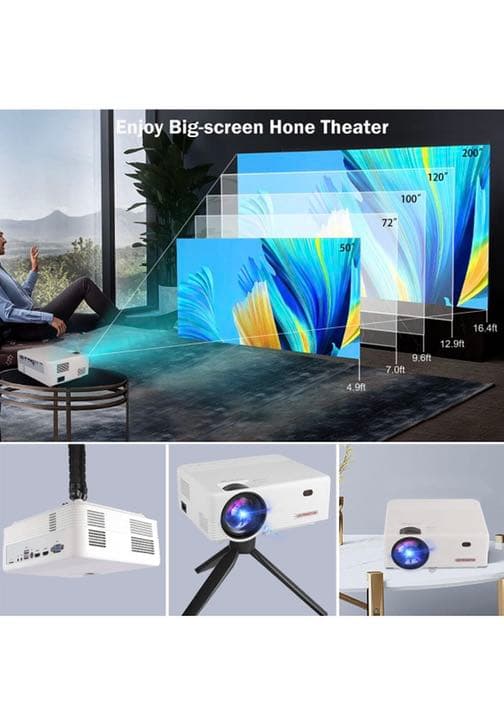 OSEVEN プロジェクター 小型 8000lm WiFi 4K対応 リアル