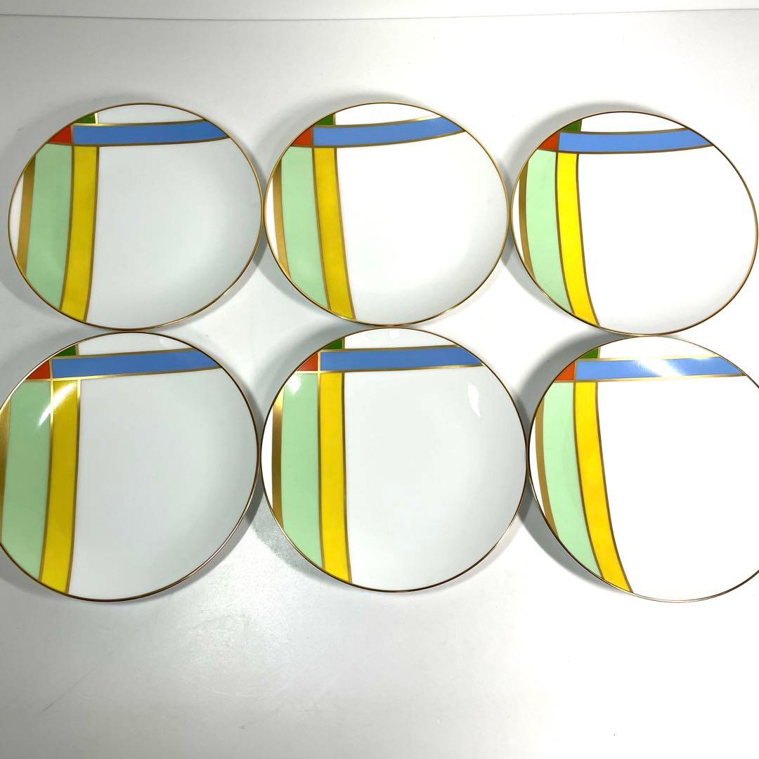 希少 大倉陶園 モンドリアン 廃盤品 プレート 19㎝ 6枚セット