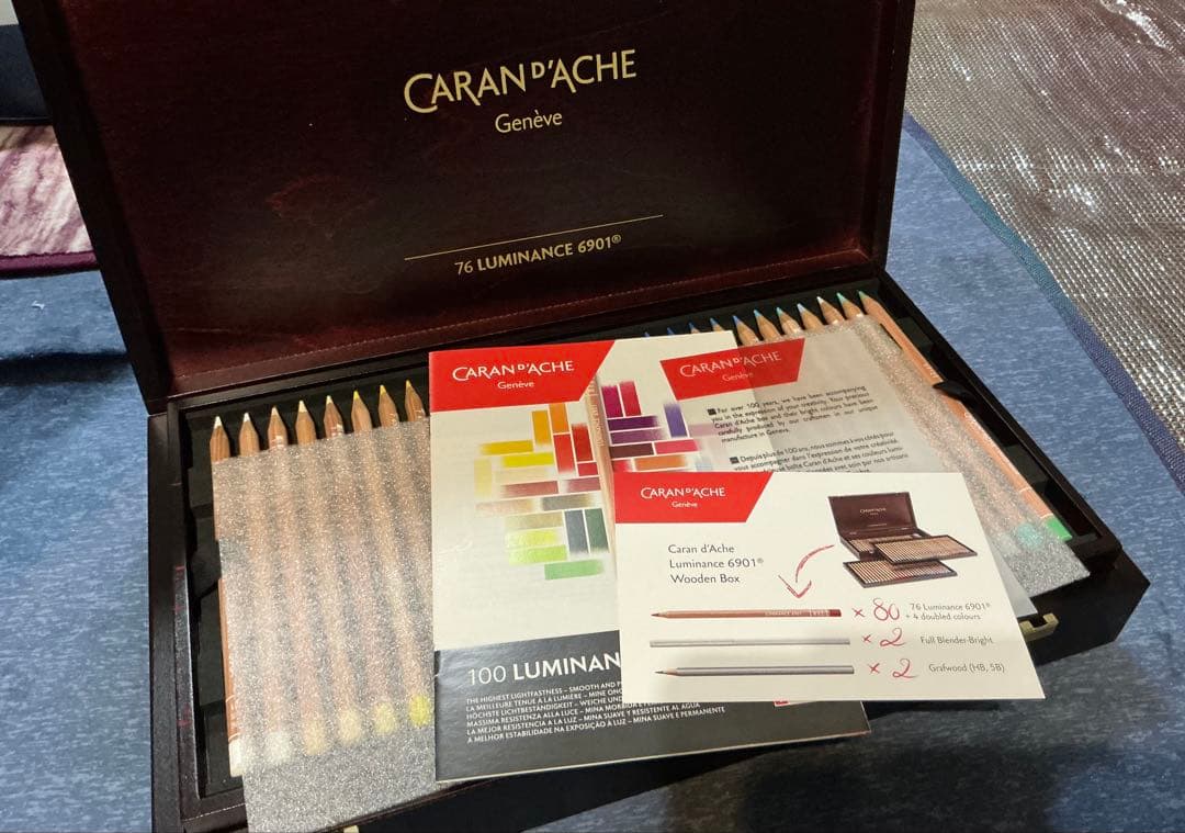 CARAN D'ACHE LUMINANCE6901(WoodenBOX)76色
