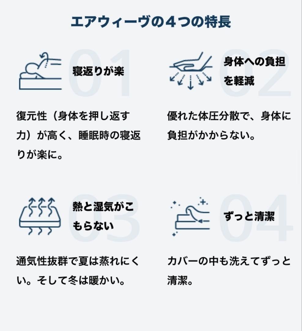 t*n様 エアウィーヴ 02 セミダブル｜マットレスパッド｜使用期間2年