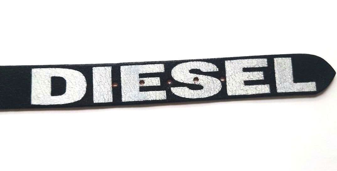 ​【美品】DIESEL ディーゼル ロゴ ベルト ブラック/ホワイト CM80
