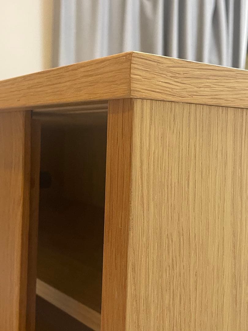 無印良品　ガラス扉食器棚(引戸)