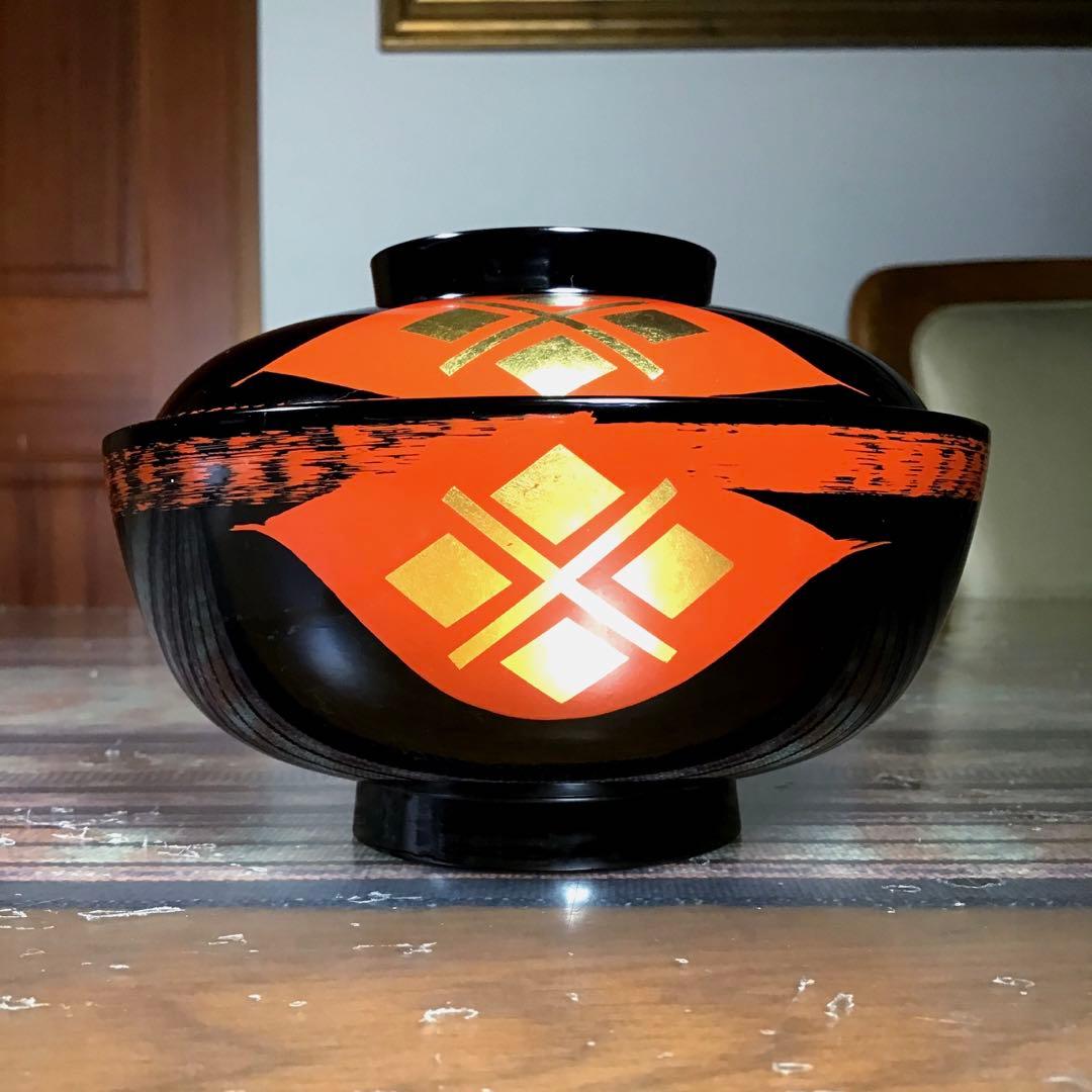 『冬うー特価』　秀衡塗　丸三漆器　蓋付　お椀　5客