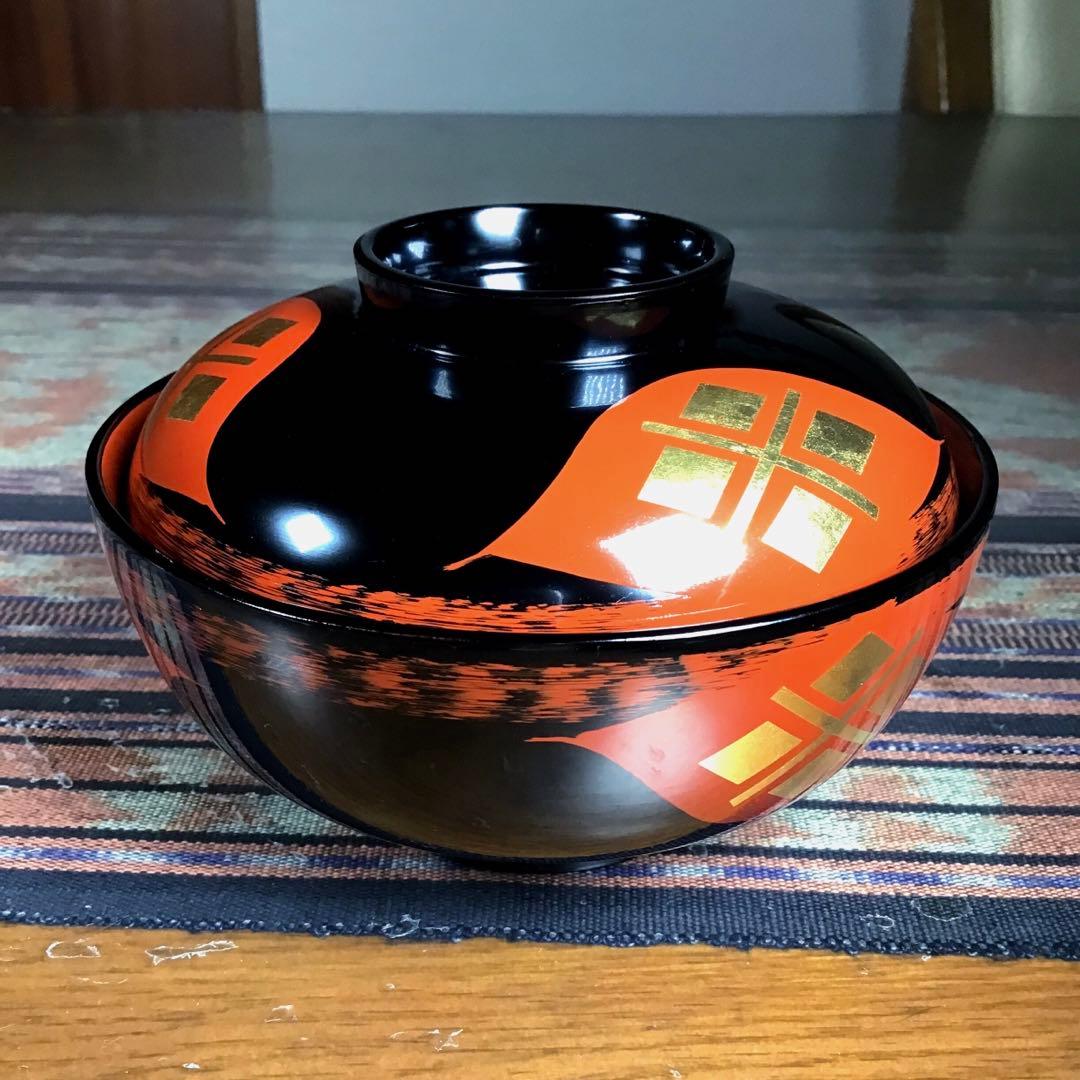 『冬うー特価』　秀衡塗　丸三漆器　蓋付　お椀　5客