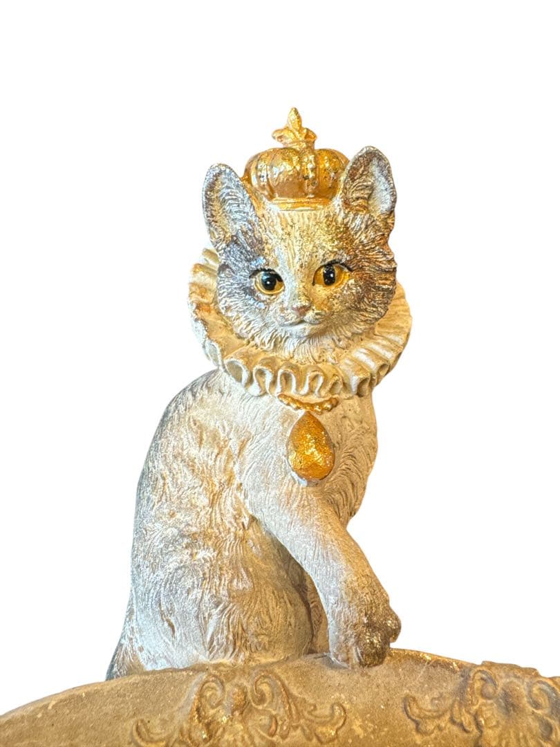 クラウンキャット　アンティーク　めちゃくちゃかわいく美しい猫の小物入れ