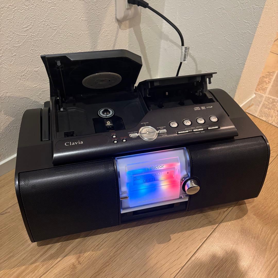 【美品】VICTOR RC-L1MD ブラック CD・MD・ラジカセ