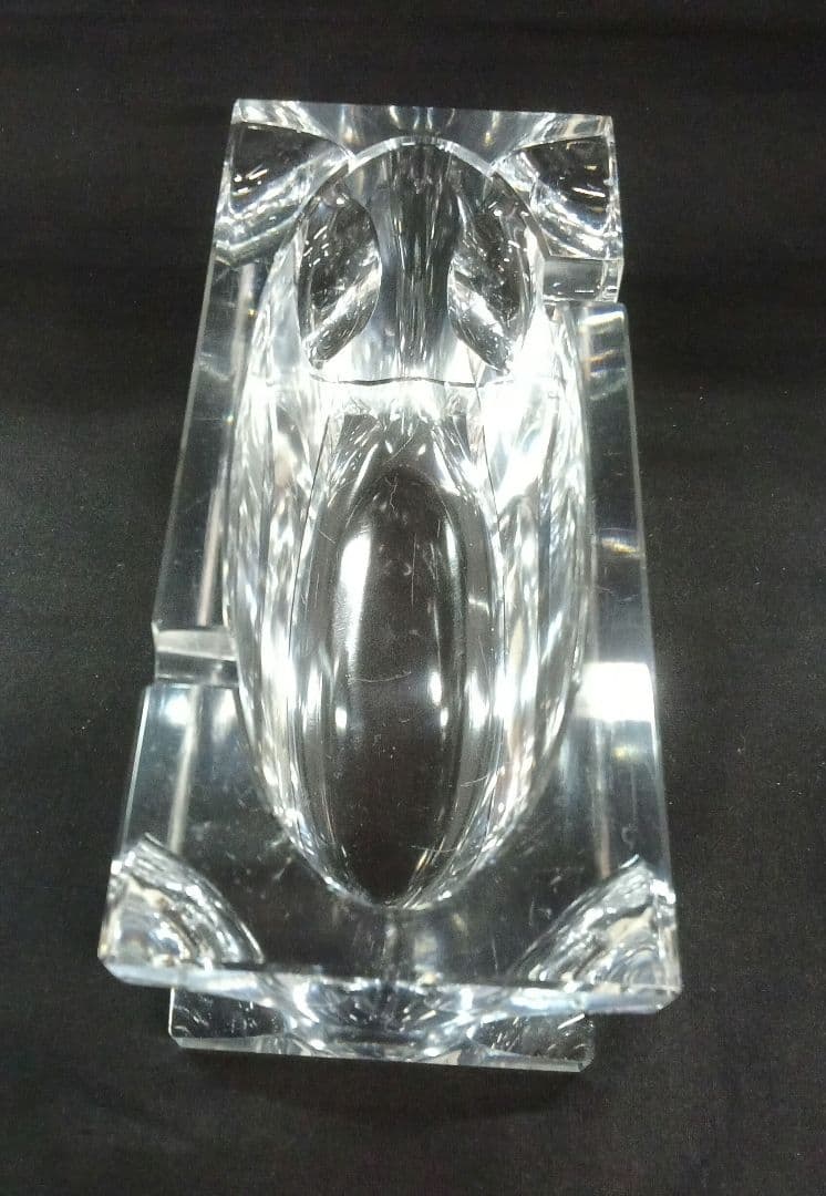 昭和レトロ/高級クリスタルガラス灰皿693