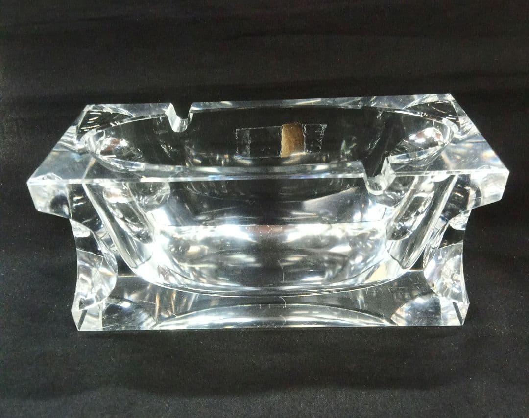 昭和レトロ/高級クリスタルガラス灰皿693