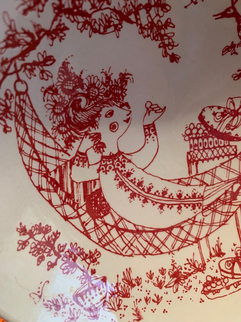 ビヨンヴィンブラッド　レアなビンテージニモール窯の少女可愛いコンポティエ！美品！