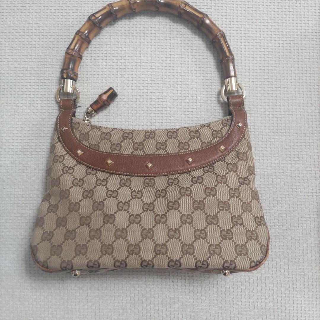GUCCI GGパターン ハンドバッグ バンブーハンドル