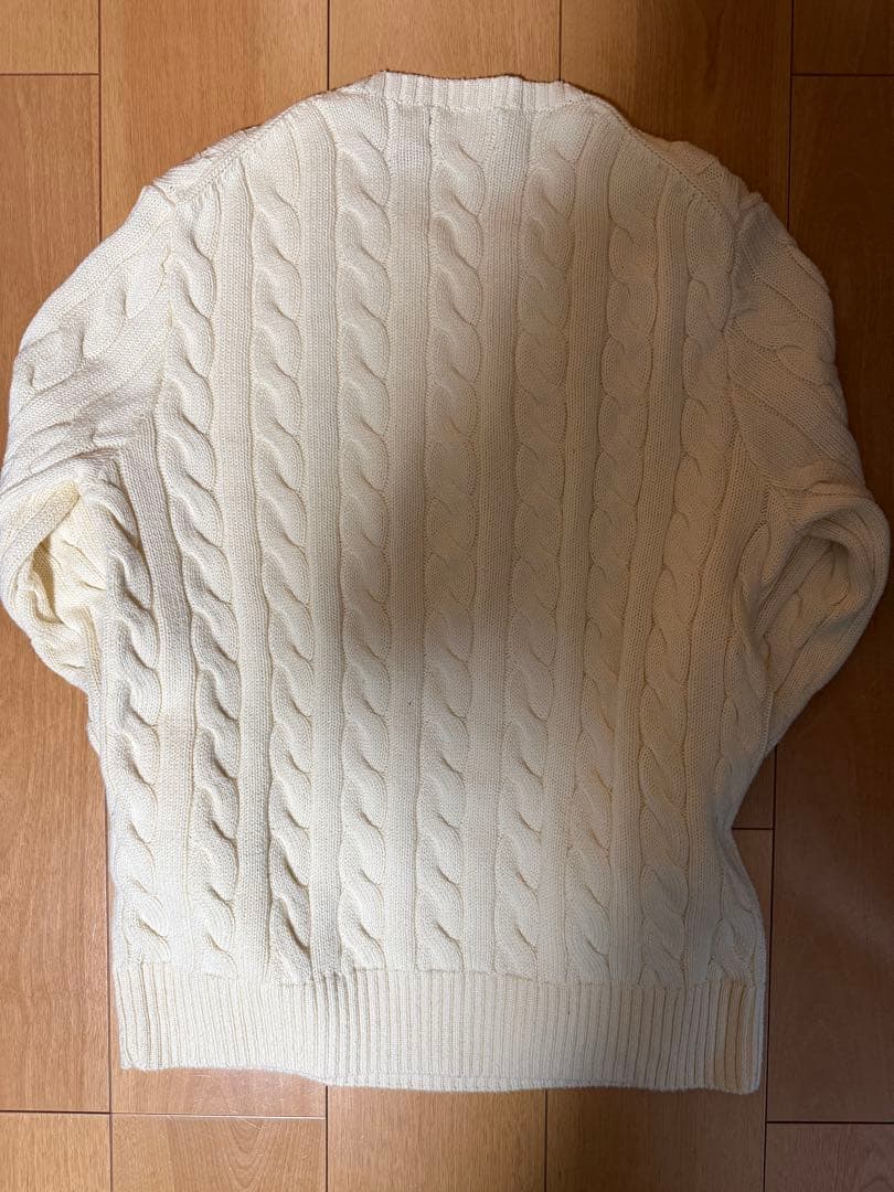 ポロ　ラルフローレン　ケーブルニット　ホワイト　S 今期モデル