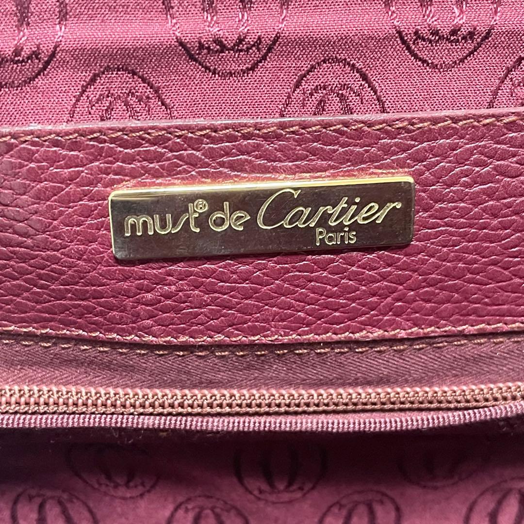 【A4可】カルティエ　ビジネスバッグ　フラップ　ボルドー　ゴールド金具