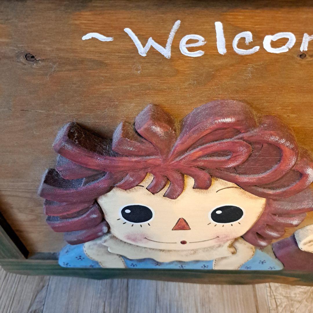 カントリー雑貨 ウエルカムボード 一点物 ラガディアン＆アンディ