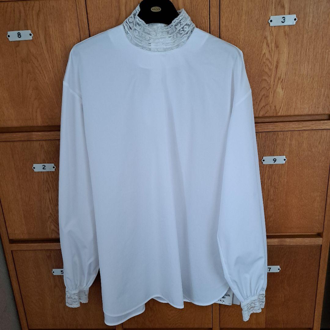 OLD ENGLAND レーススタンドカラーブラウス