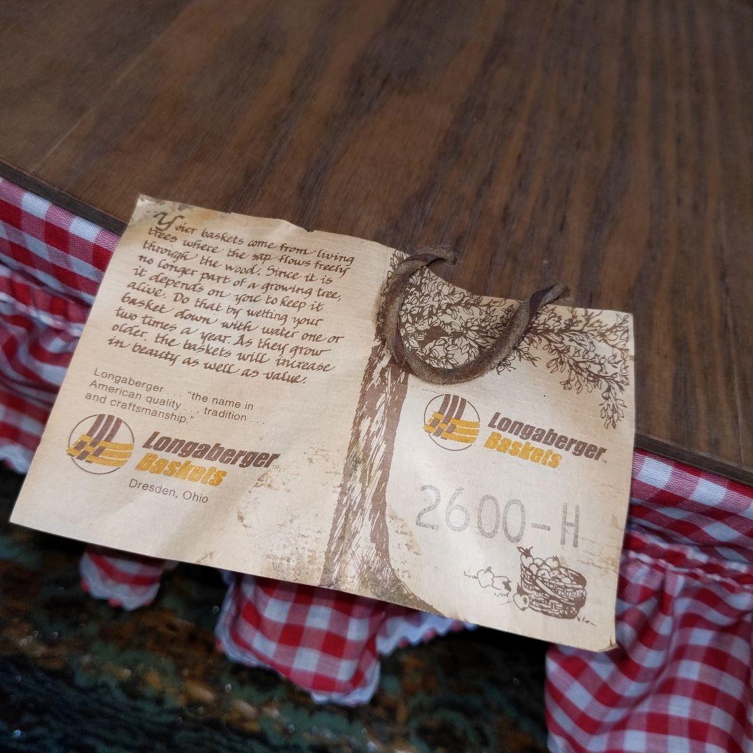 Longaberger Basket ライナー＆栞付・アンティーク シャビー
