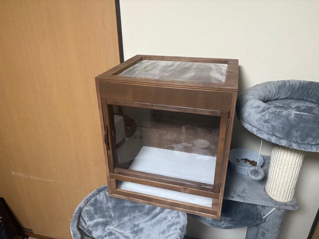 爬虫類ケージ 幅40×奥35×高45 ウォルナットカラー　ケージ