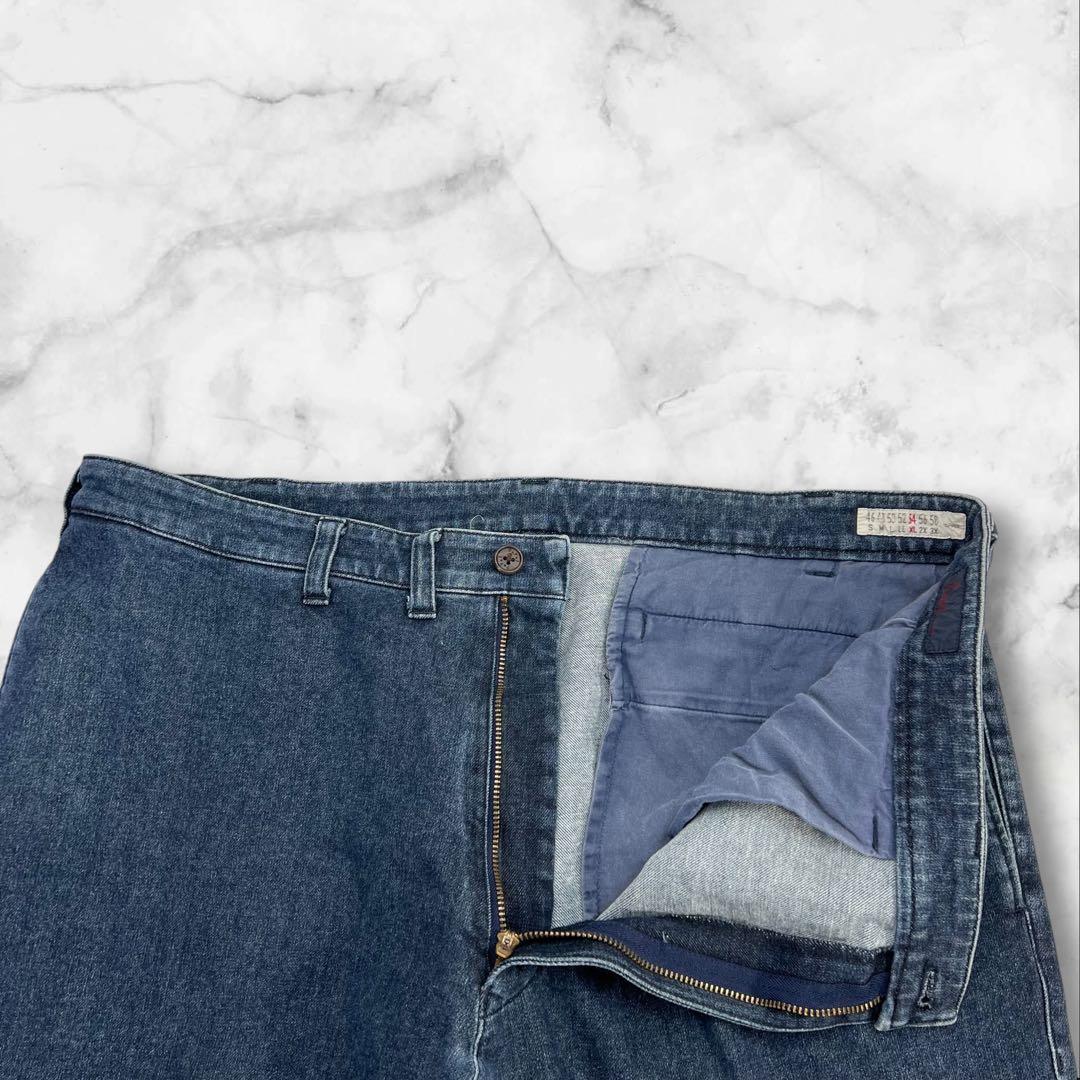 定価4万超 美品 Papas デニムパンツ サイズXL 濃紺 ストレッチ入り