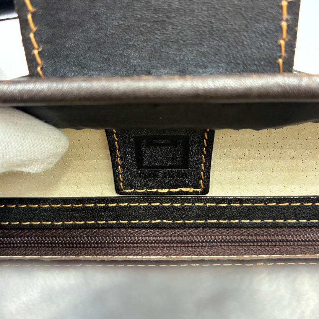 美品 土屋鞄 ミニダレスバッグ 鍵付き ブライドルレザー ダークブラウン メンズ