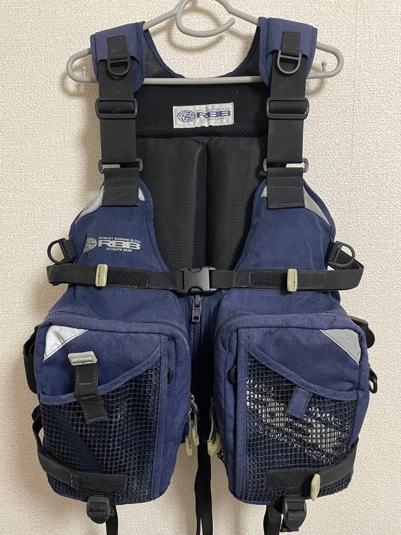 rbb ウェーディングゲームベスト　ネイビー　ポーチ3個グリップホルダー1個付き