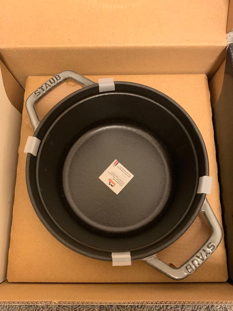 新品 ストウブ ピコ・ココット ラウンド グレー 16cm 40509-479