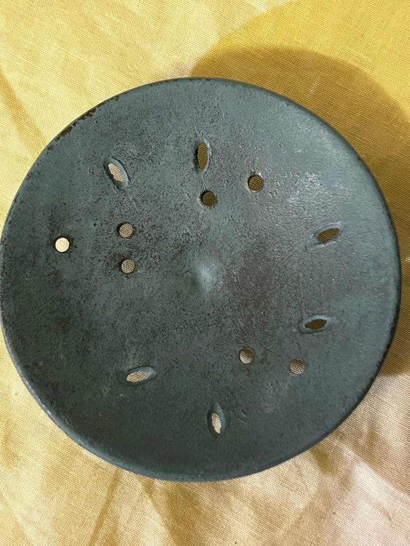 1989年製 石黒 鏘ニ 作 青銅製 手付 香炉「南天」