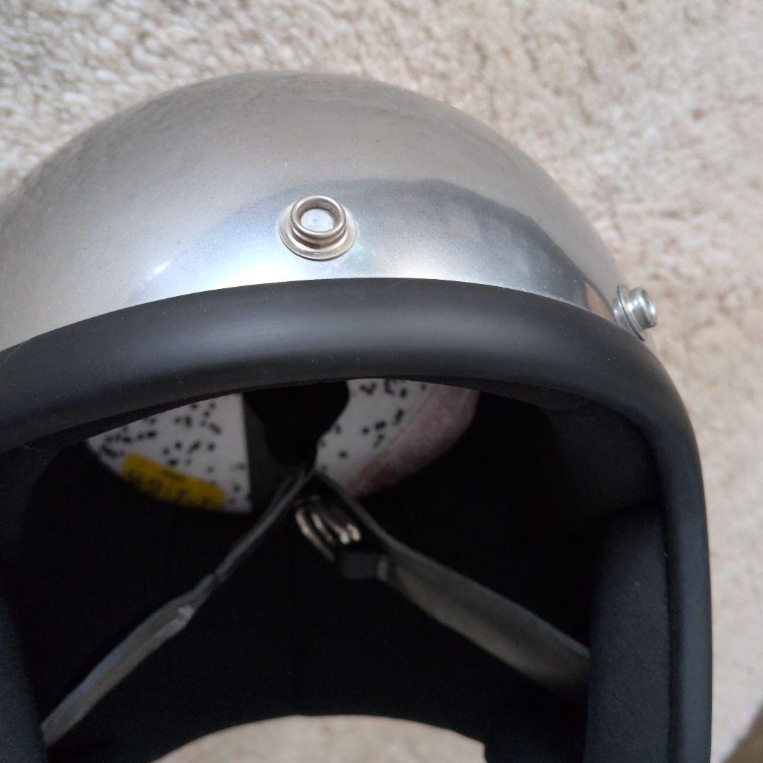 【鑑賞用】【美品】シルバー フルフェイス バイクヘルメット