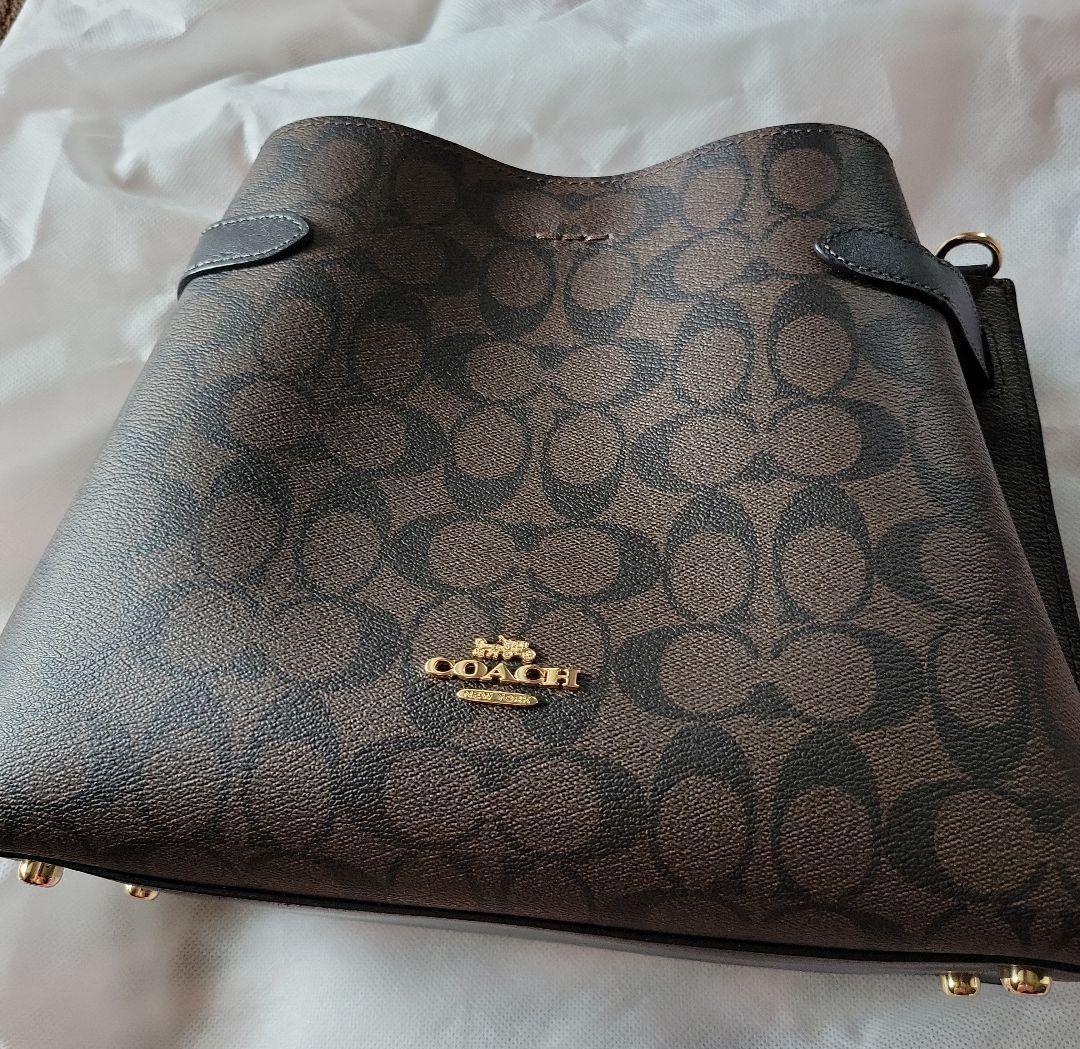 COACH ブラウンレザー ショルダーバック