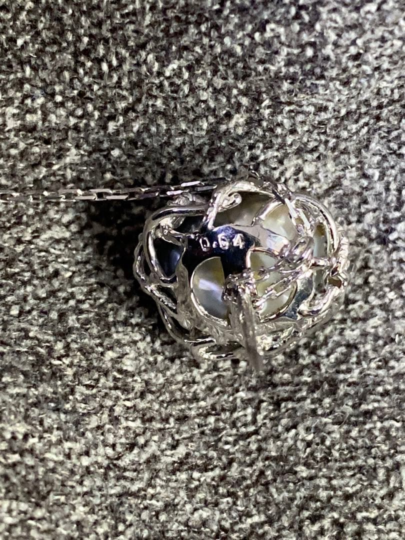 最終価格 バロックパール K14WG ダイヤ タイタック