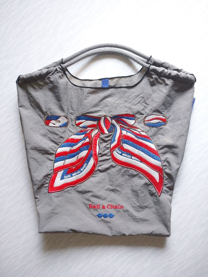 ボールアンドチェーン スカーフ柄刺繍 エコバッグ M ラシット 2点セット