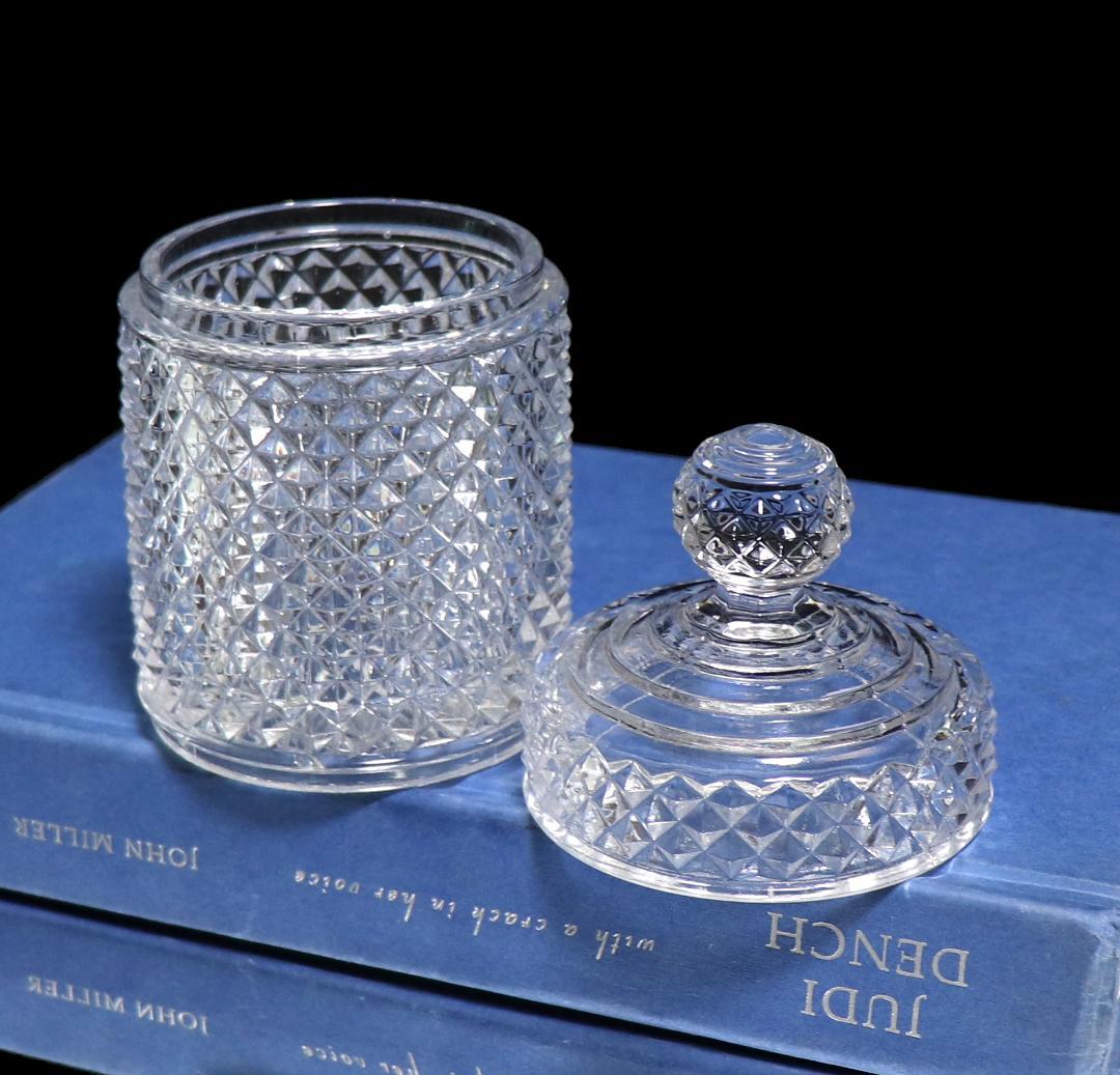 オールド・バカラ 稀少型ディアマン・ビゾー 円柱型蓋物 小物入れ ボンボニエール