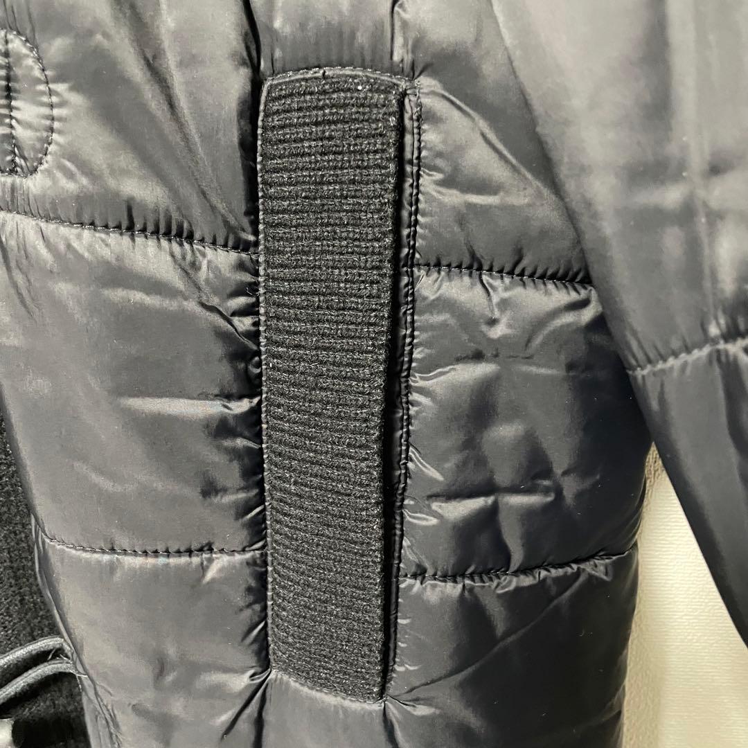 Bark バーク ショートダッフルコート 異素材切替 Thermore ブラック