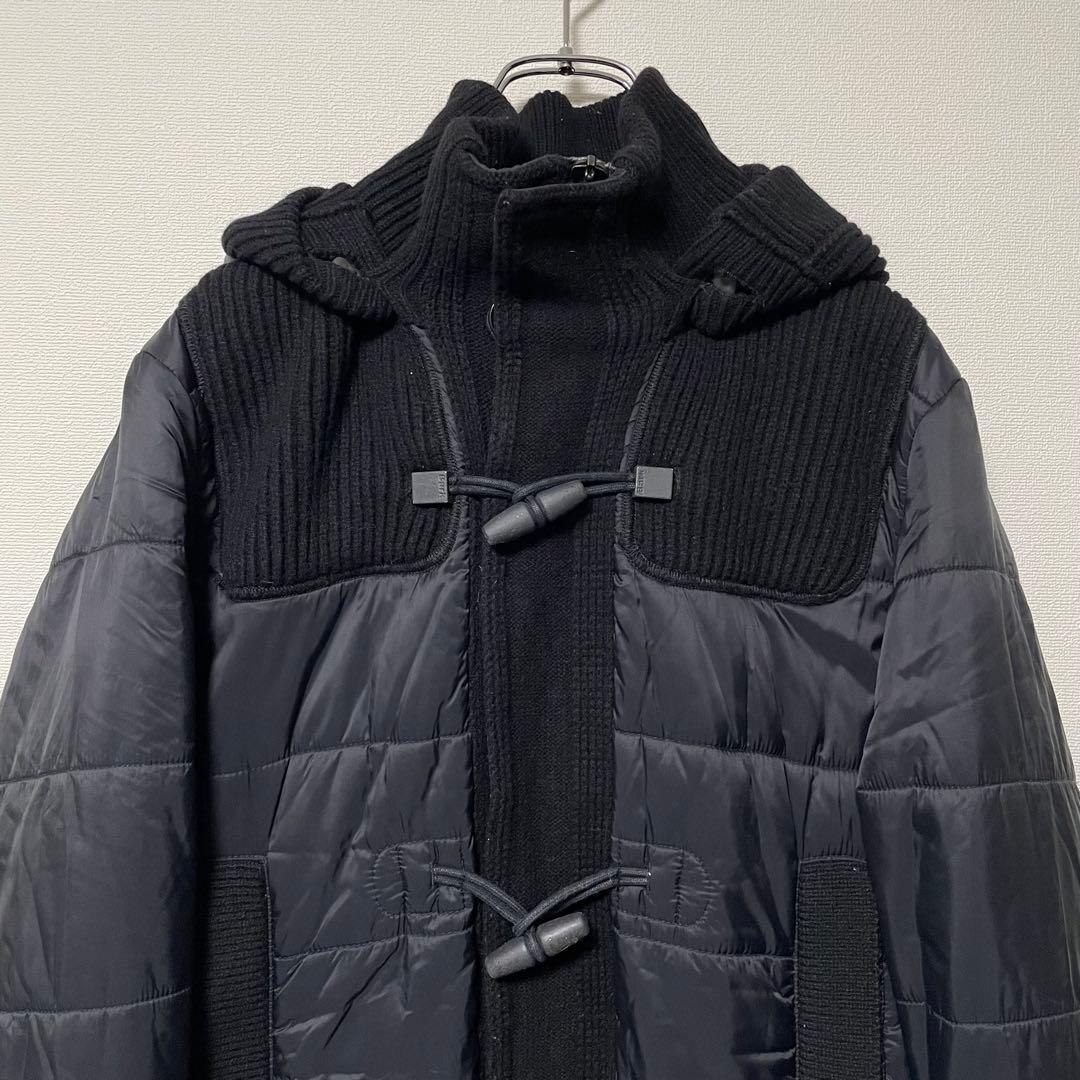 Bark バーク ショートダッフルコート 異素材切替 Thermore ブラック