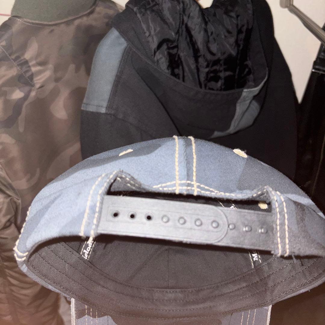 ec melodi キャップ　黒　カモ