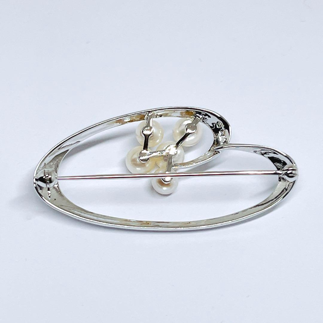 極美品✨MIKIMOTO　ミキモト　パールシルバー パール ブローチ