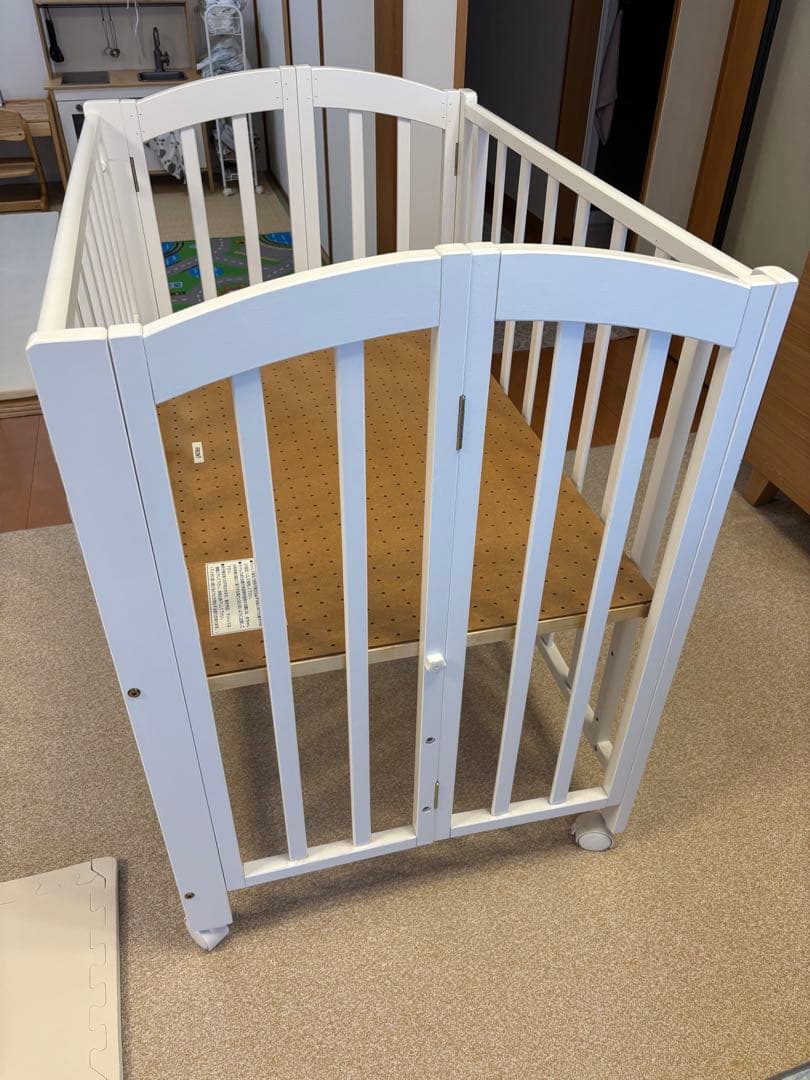 カトージ【KATOJI】折りたたみ ミニベビーベッド　ホワイト