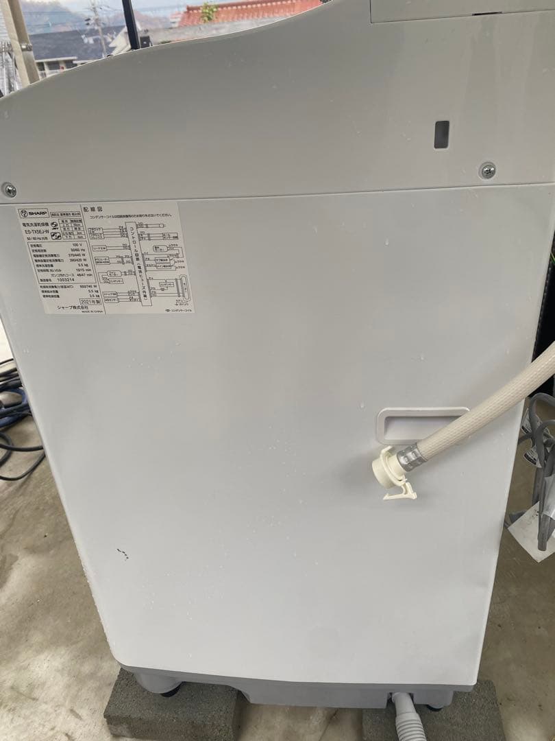 ［美品］シャープ2021年製　使用少　簡易乾燥付5.5kg ES-TX5EJ-W