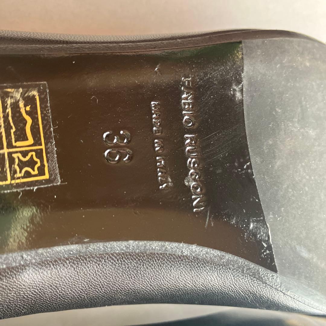 FABIO RUSCONI ブラック フラットシューズ 36