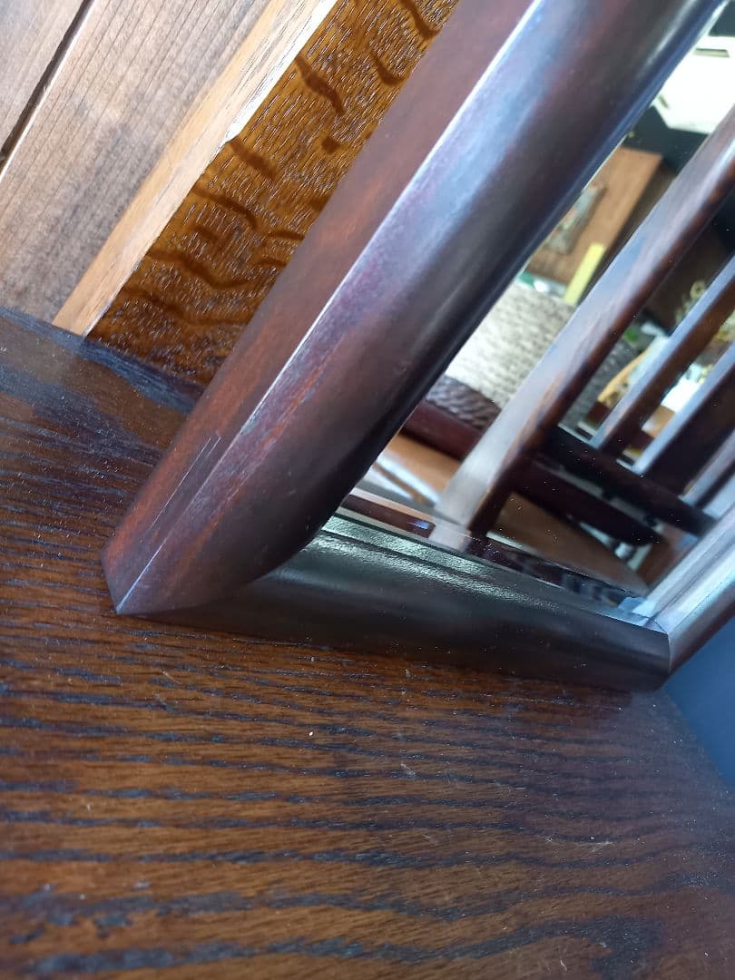 希少　デザイン　松本民芸　樺桜材　壁掛け　鏡　ウォール　ミラー