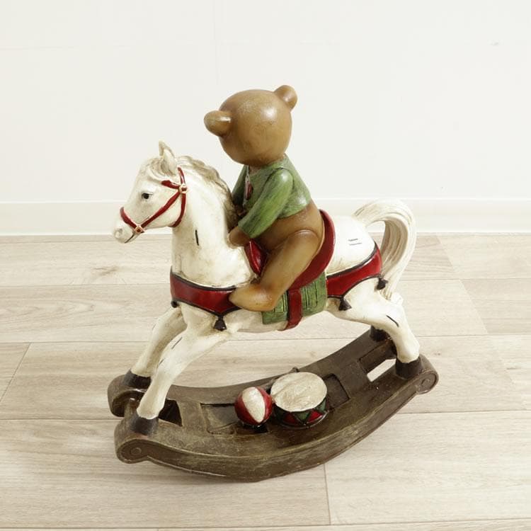 オブジェ/置物 ロッキングホース 子熊