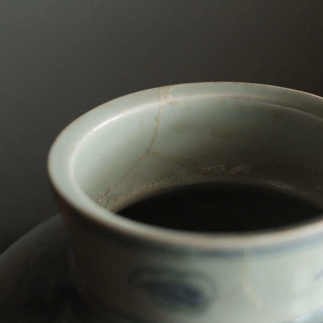 李朝 青花 壺 染付 朝鮮美術 古美術 古道具 アンティーク