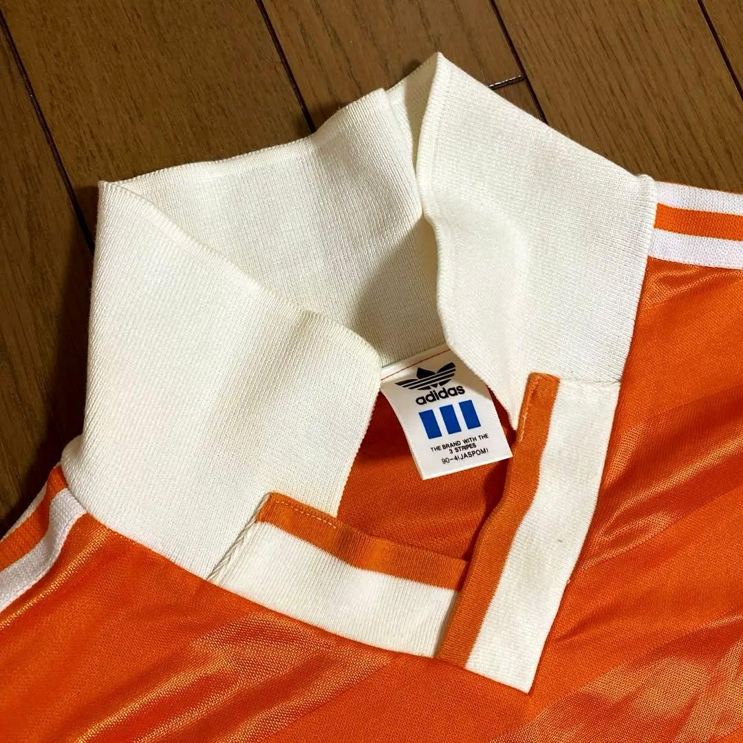 adidas デサント　80〜90s 長袖 オレンジ　ヴィンテージ　トレフォイル
