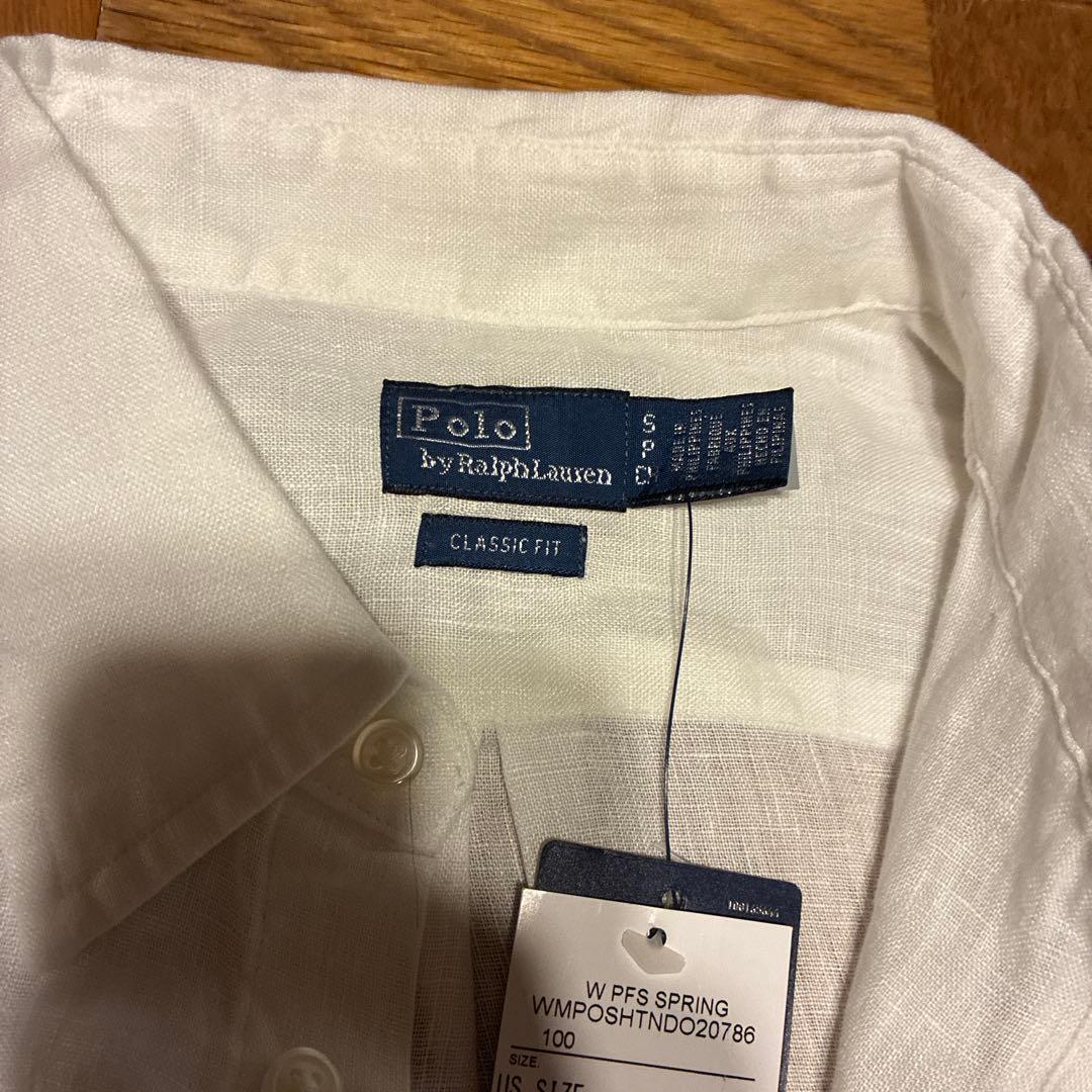 新品未使用　Polo by Ralph Lauren ホワイトシャツ L リネン