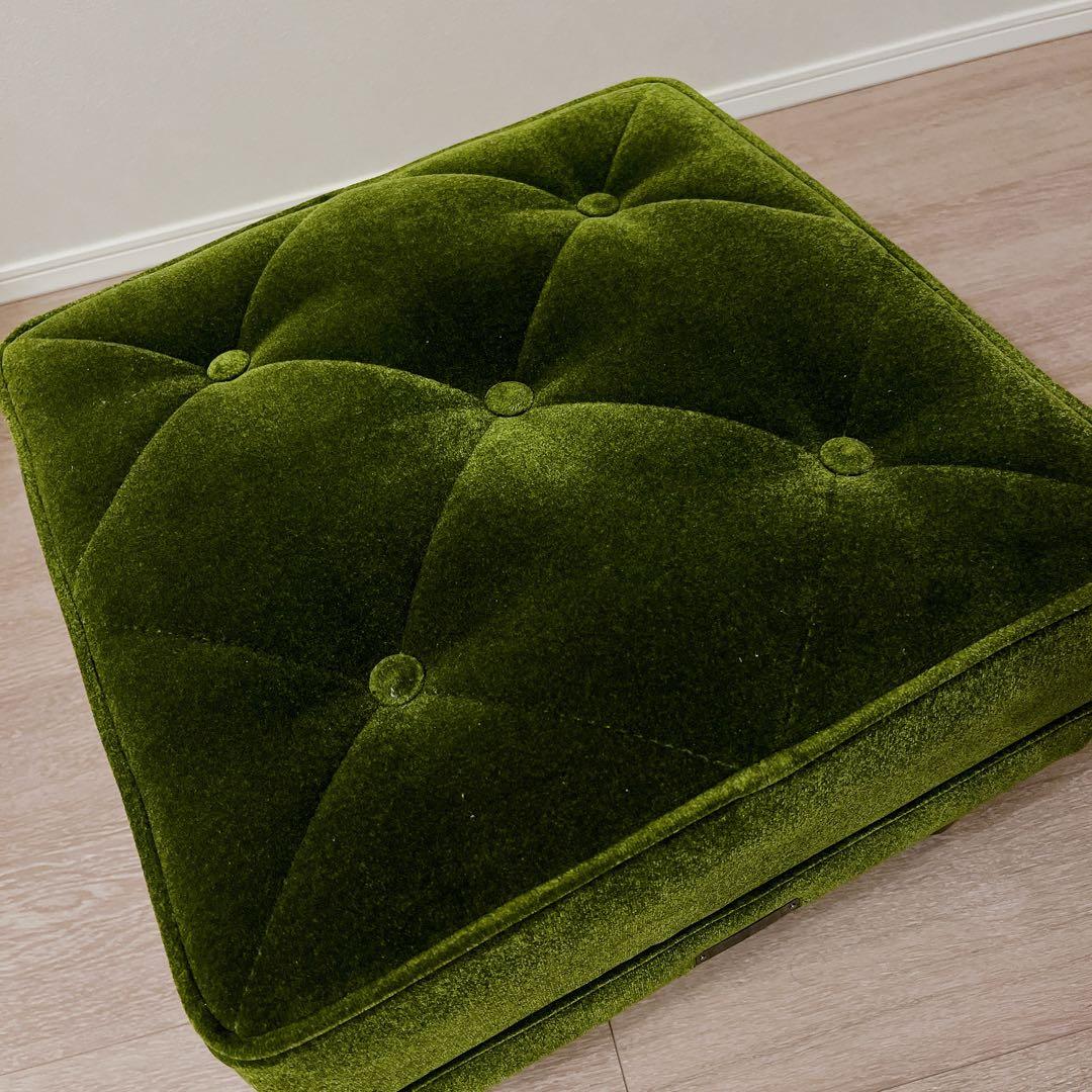 【美品】カリモク60 モケットグリーン オットマン