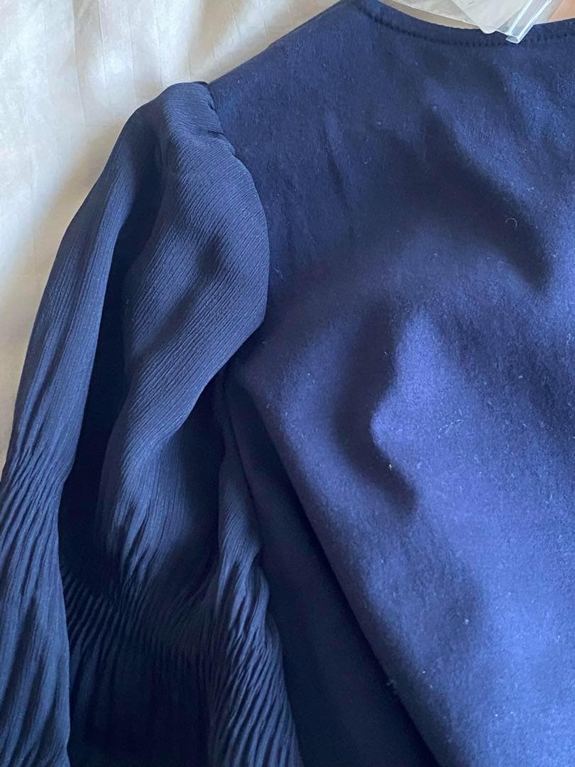 【新品未使用】ローズティアラ　オーガンジー袖　ネイビー　サイズ46