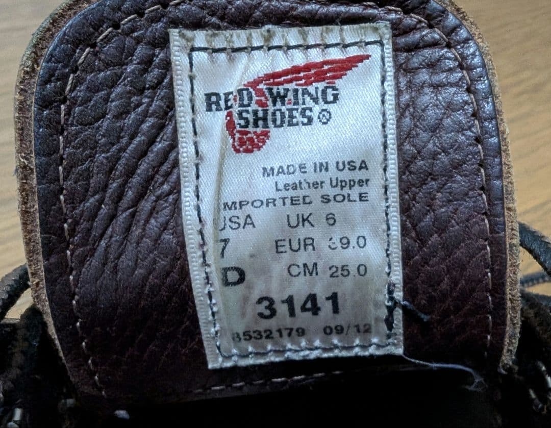 レッドウィングチャッカブーツ REDWING 3141 UK6 25 ブラウン