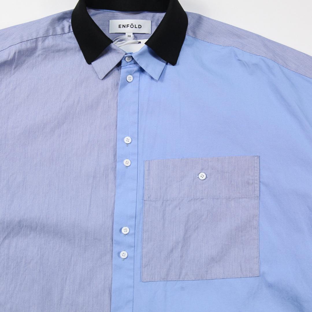 美品 ENFOLD 24AW KNIT CLERIC SHIRT グレンチェック